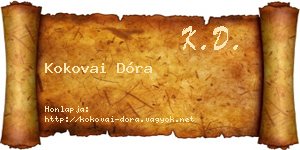 Kokovai Dóra névjegykártya